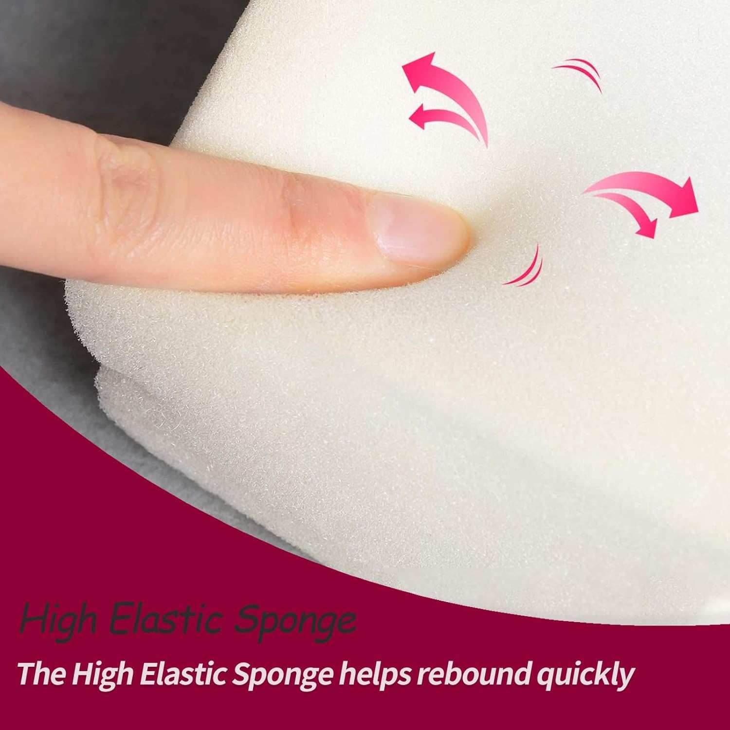 Close-up of high elastic sponge cushioning for Pluizige Kinder Fauteuil kids chair in pink
