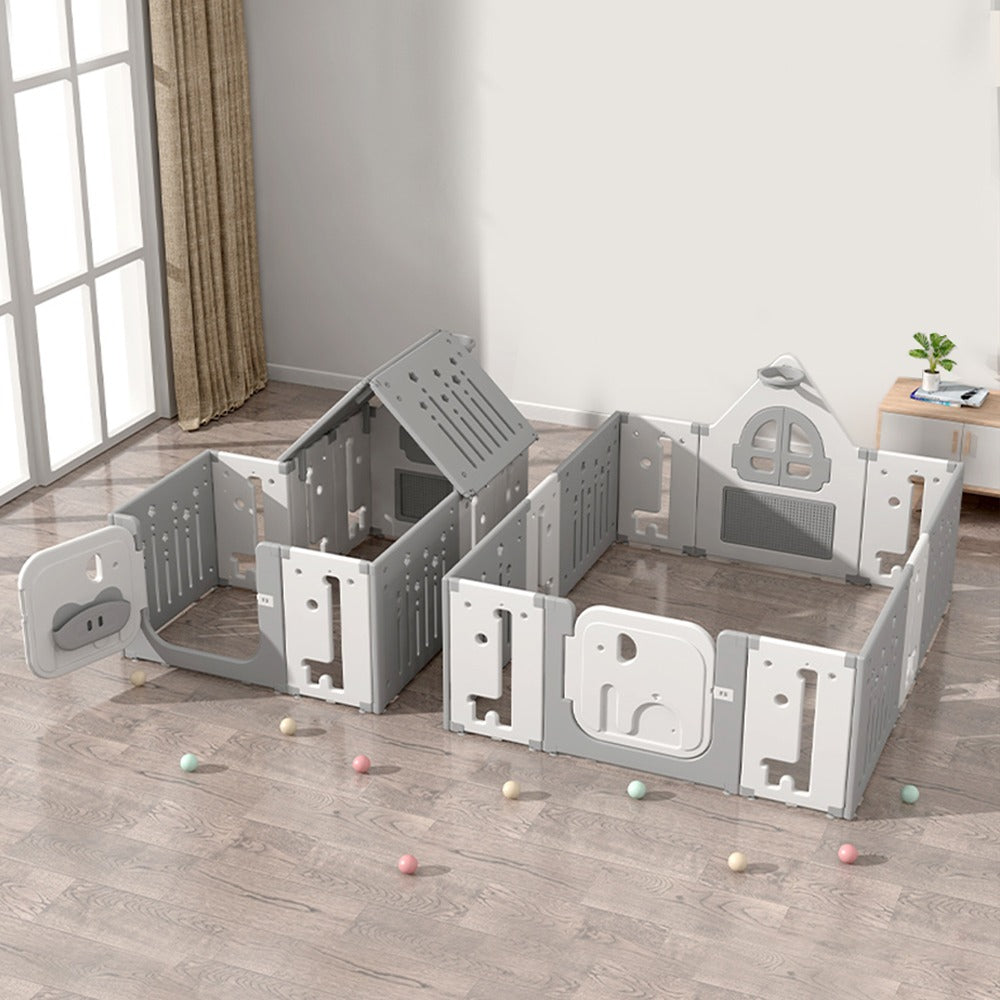 Speelhuis 2 in 1 Box Grijs/Wit SALE