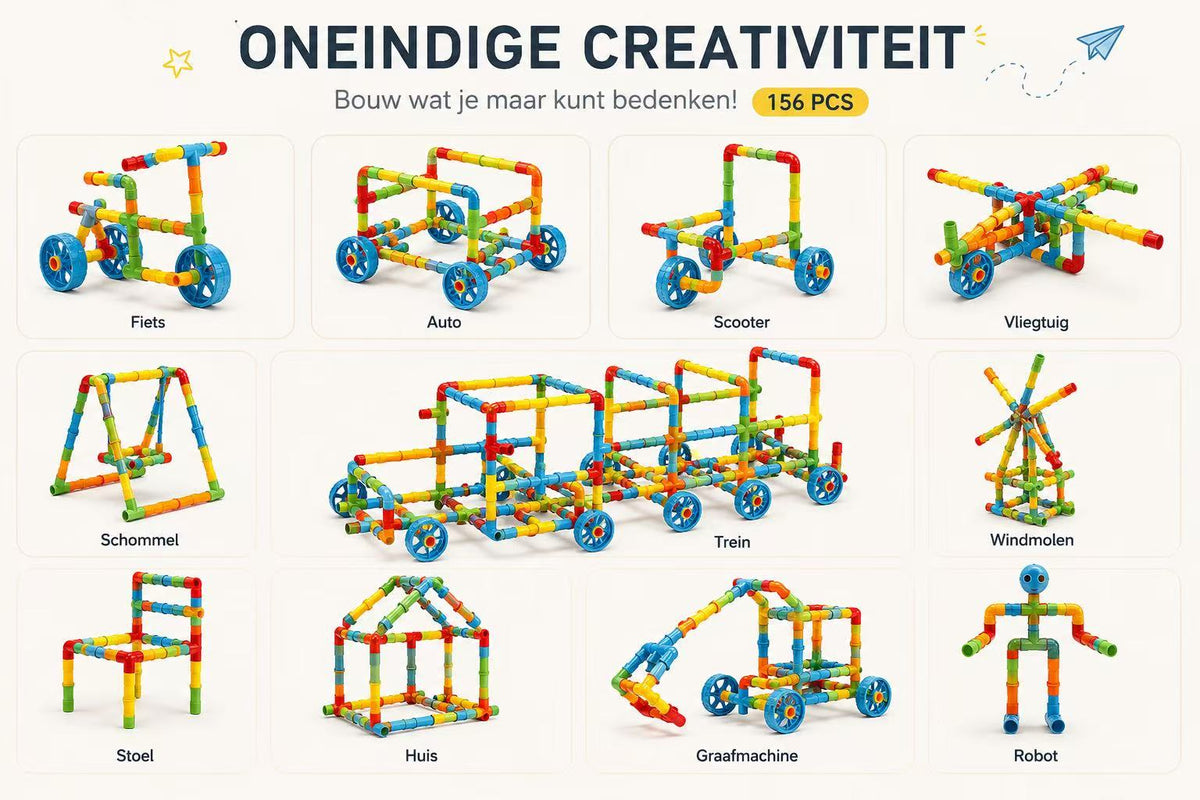 Groot Constructiespeelgoed Buizen - 156 stuks | Russle