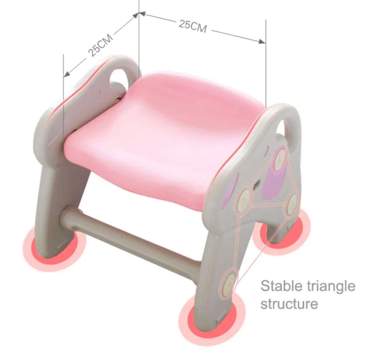 Hobbeldier Roze Beer roze hobbelpaard en glijbaan voor kinderen duurzaam kunststof