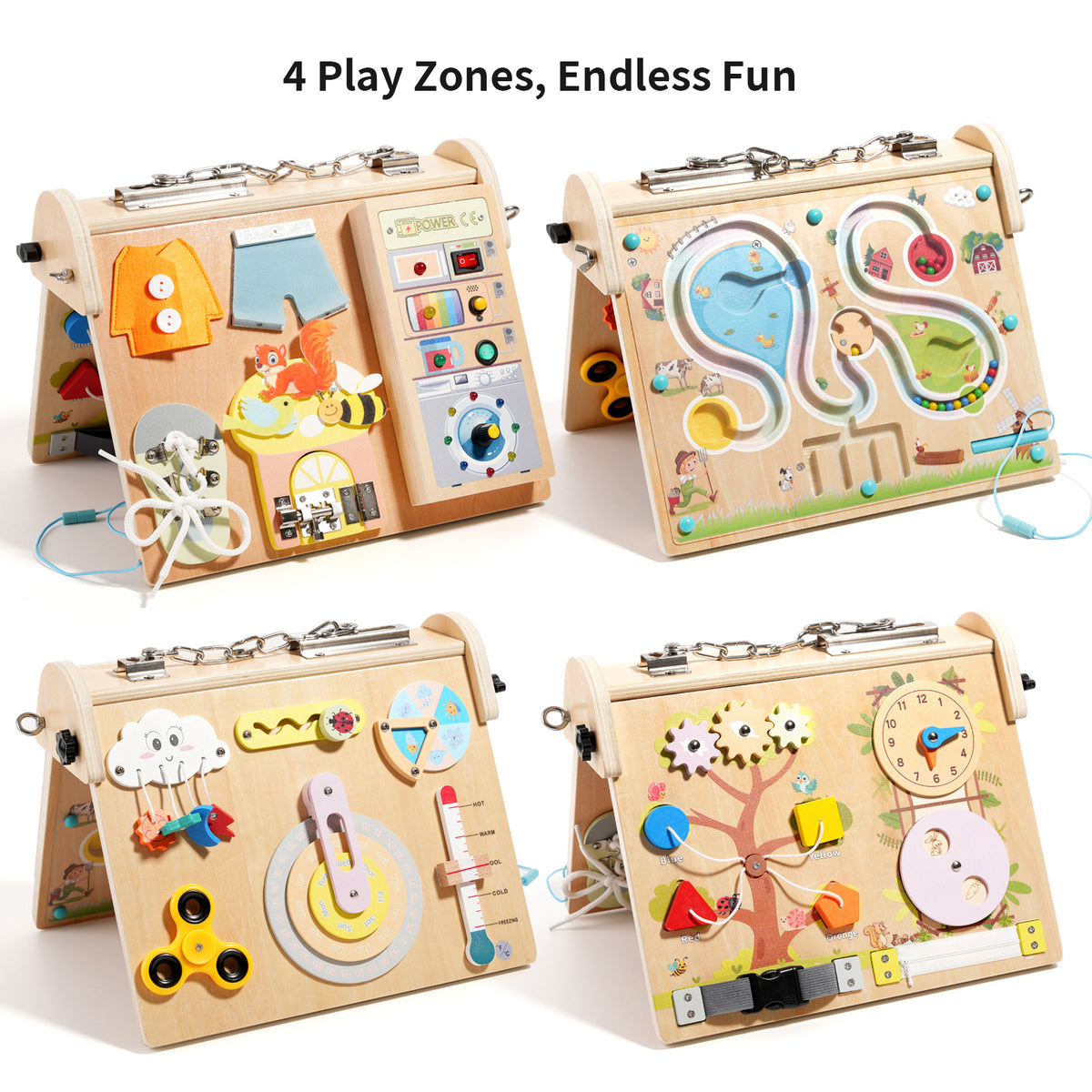 Houten Busyboard 4-zijdig | Russle