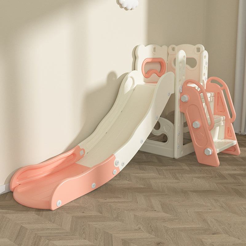 Speeltoestel Toren 3 in 1 crème en peach roze glijbaan voor binnen en buiten voor peuters en kleuters