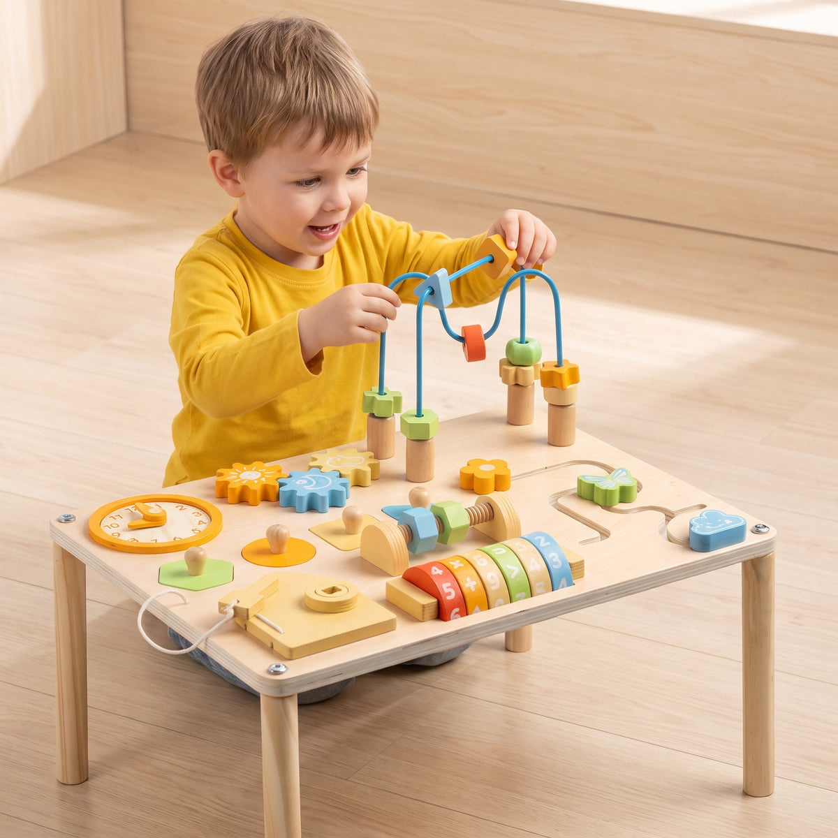 Houten Activiteitentafel met Rekenhulp | Russle