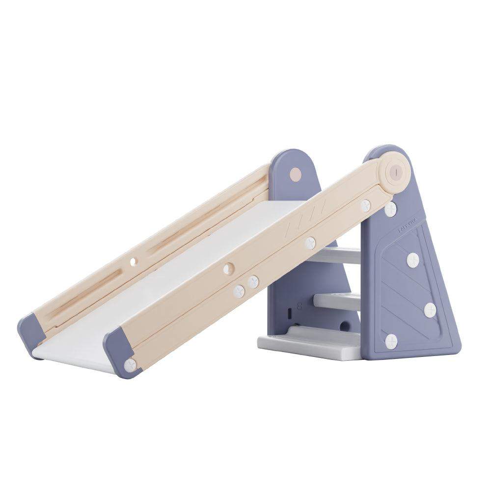 Multifunctionele Glijbaan 4 in 1 voor peuters en kleuters, duurzaam kunststof, met glijbaan, tekenbord, basketbalstandaard en opstapje.