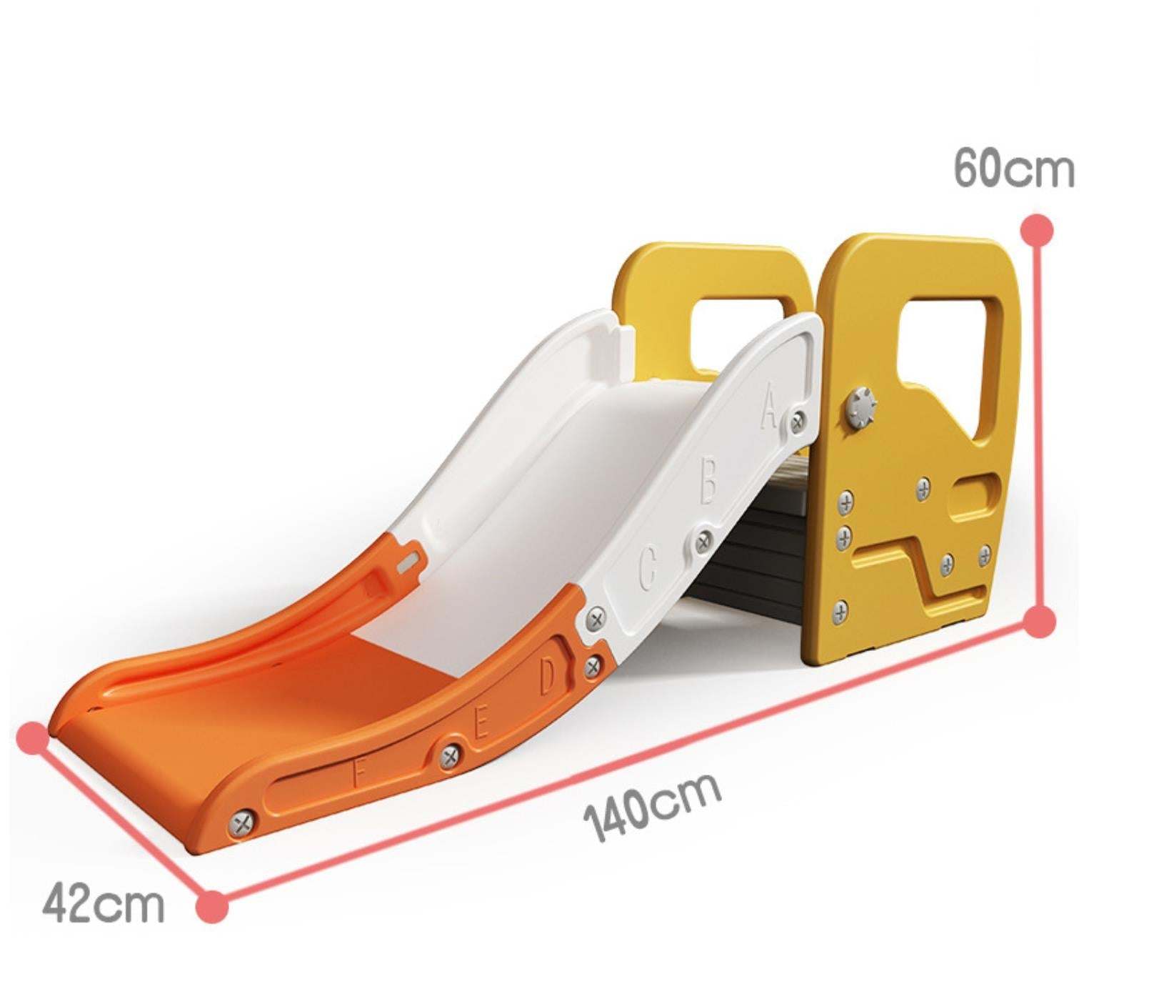 Glijbaan Peuter 2 in 1glijbaan wit grijs kunststof met afmetingen 140x42x60 cm