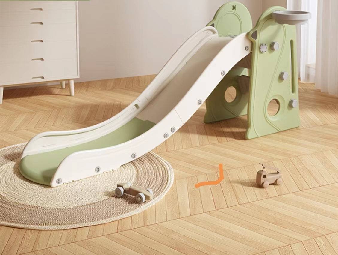 Glijbaan Robuust Peuter Kleuter indoor outdoor opvouwbare kunststof glijbaan army groen crème