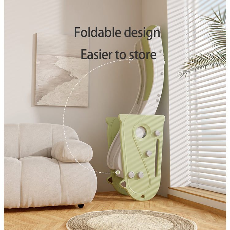 Glijbaan Robuust Peuter Kleuter army groen/crème opvouwbare kunststof glijbaan voor binnen en buiten