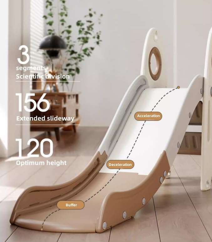 Glijbaan Robuust Rond crème/bruin kunststof peuter kleuter glijbaan binnen buiten speelgoed