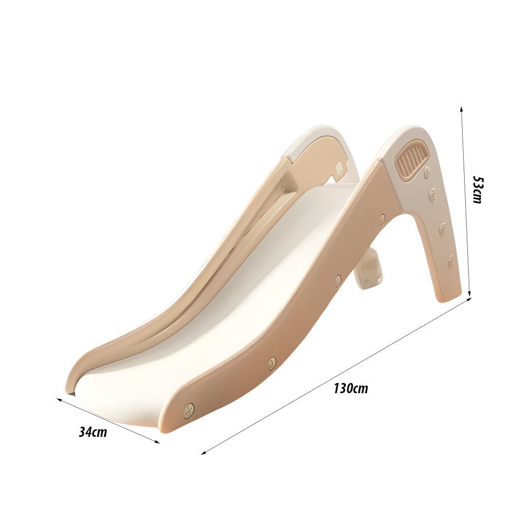 Glijbaan Peuter Modern beige/crème kunststof glijbaan voor kinderen 1-5 jaar binnen en buiten 130x34x53 cm