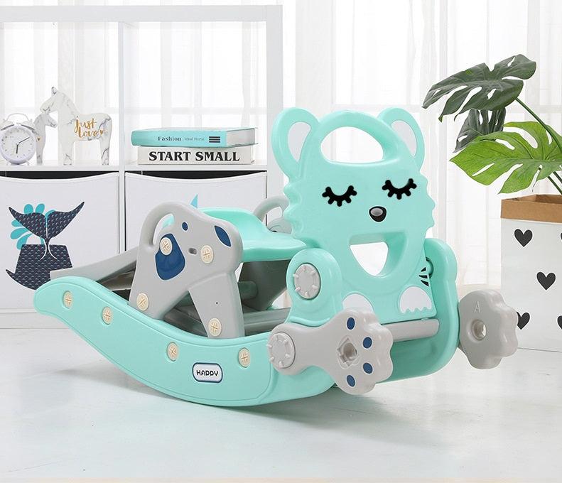 Russle Hobbelfiguur mintgroen tijger 2-in-1 hobbelpaard en glijbaan kindvriendelijk speelgoed