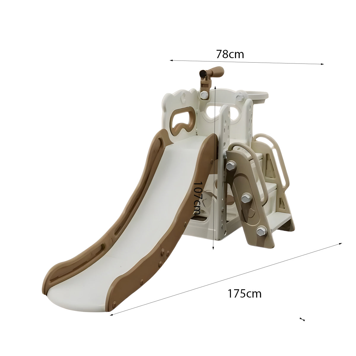 Speeltoestel Toren 3 in 1 Crème/Bruin voor binnen en buiten