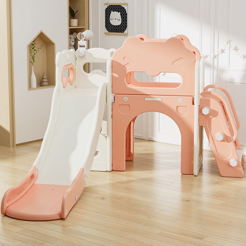 Speeltoestel Luxe Kasteel crème en roze met glijbaan voor binnen en buiten, geschikt voor peuters en kleuters