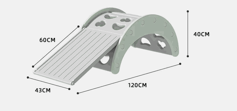 Montessori 4 in 1 speeltoestel mint groen voor klimmen, balanceren en glijden