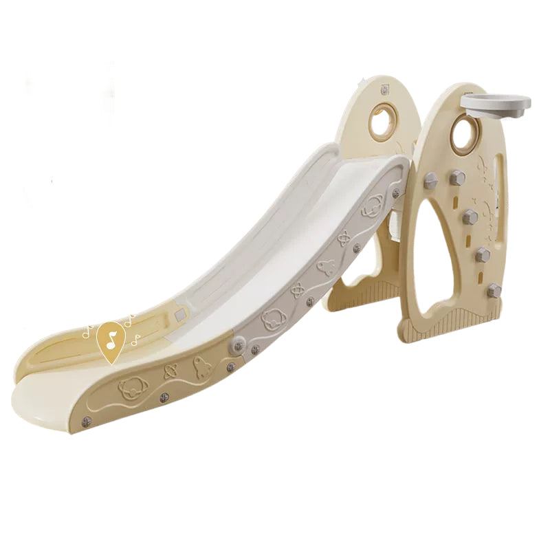 Glijbaan XL Inklapbaar crème/beige kunststof voor peuters en kleuters, inklapbaar en geschikt voor binnen en buiten