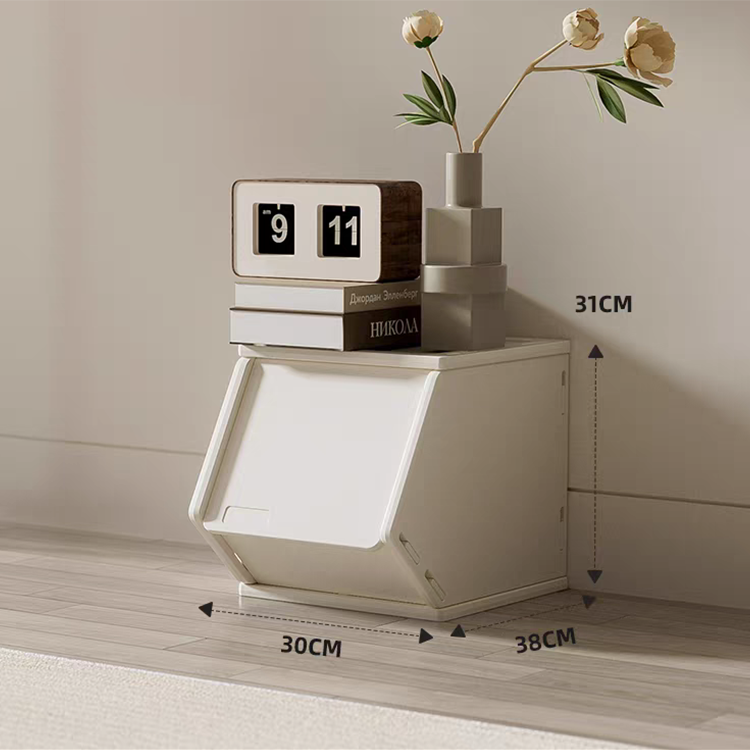 Opberg Combinatie Beige M met 6 stapelbare bakken voor kinderspeelkamer storing