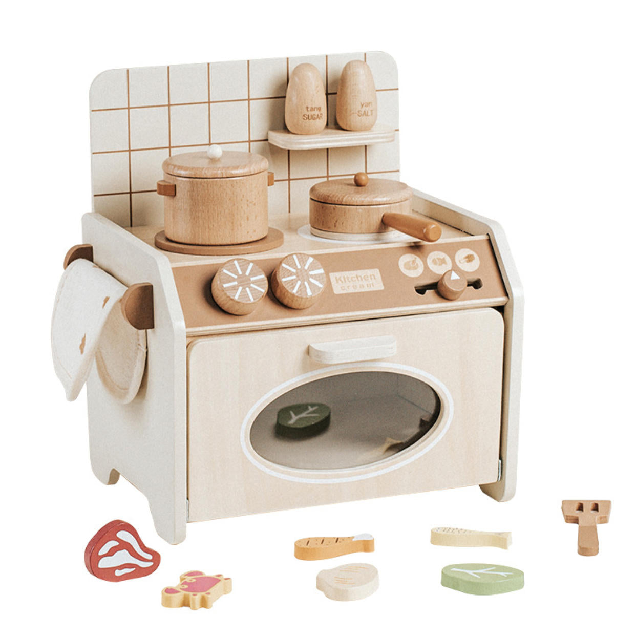 Keukentje Hout Compact Beige