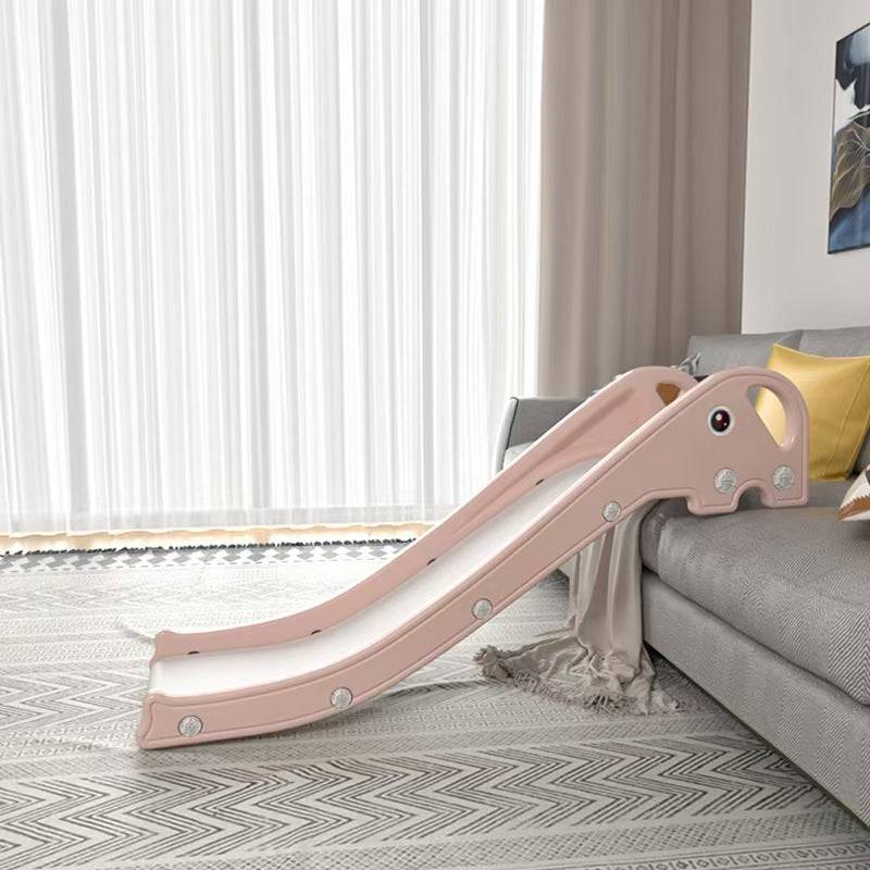 Roze compacte Glijbaan Olifant voor peuters, geschikt voor binnen en buiten, duurzaam kunststof, 125x45x33 cm.