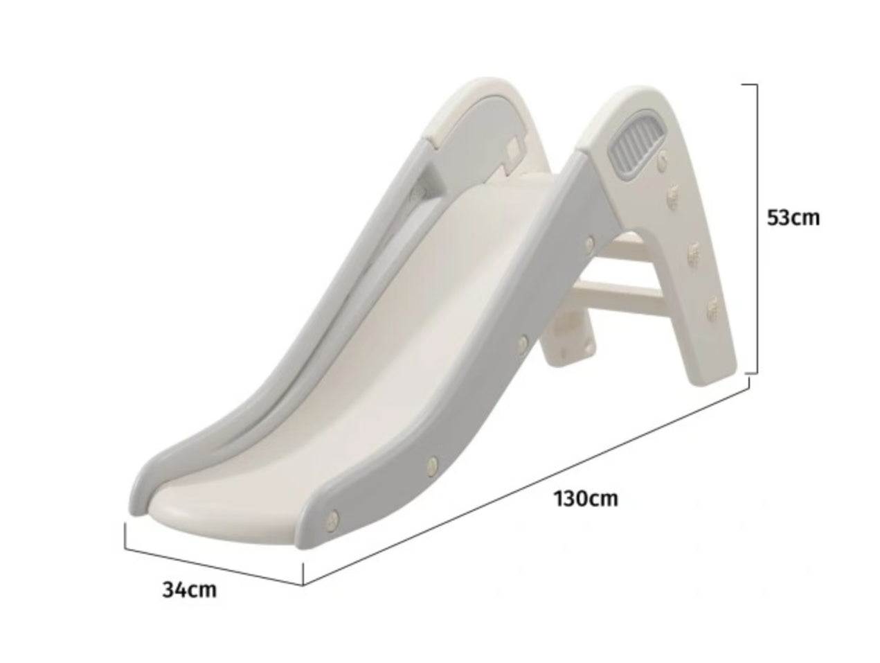 Glijbaan Peuter Modern wit/grijs kunststof glijbaan voor kinderen binnen en buiten 130x34x53 cm