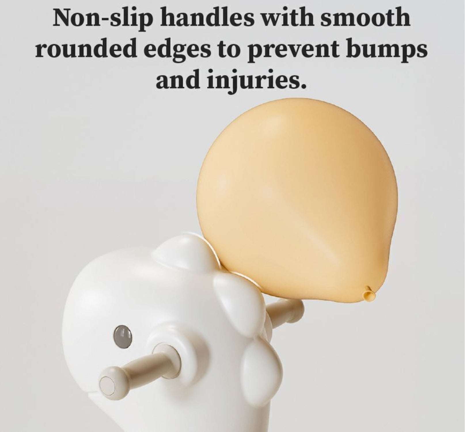 Hobbelfiguur Loopwagen Basic Beige/Crème met antislip handvatten en afgeronde randen voor veilig spelen binnen en buiten