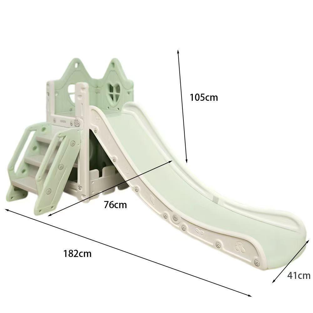 Speeltoestel Toren Huis mintgroen met glijbaan voor kinderen, duurzaam kunststof, afmetingen 182x76x105 cm