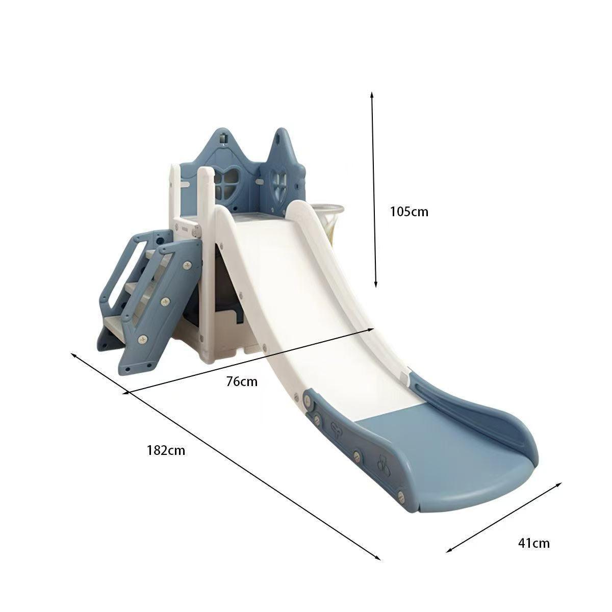 Blauw Speeltoestel Toren Huis met glijbaan en antislip treden voor kinderen 1-5 jaar