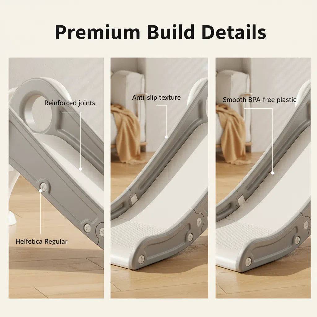 Glijbaan Peuter Inklapbaar Wit/Donkergrijs voor binnen en buiten