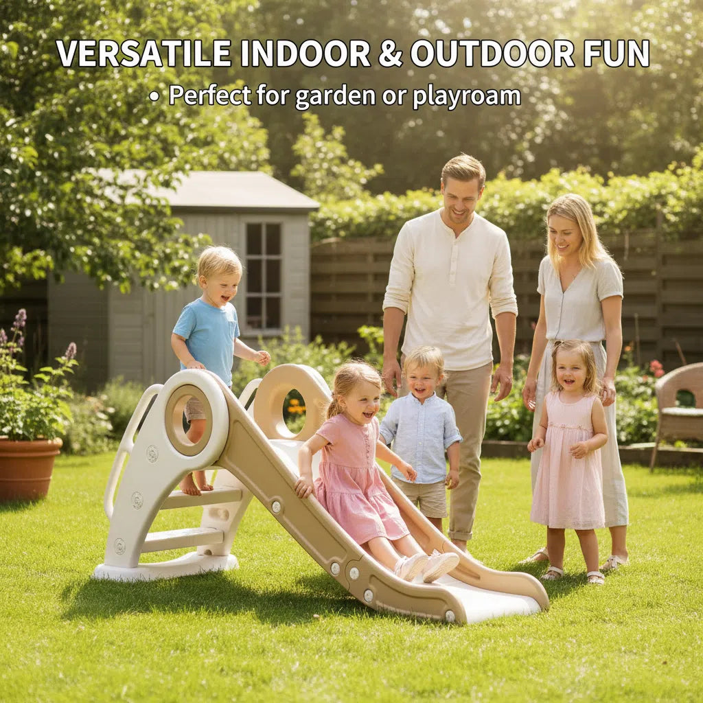 Glijbaan Peuter Inklapbaar Wit/Beige voor binnen en buiten