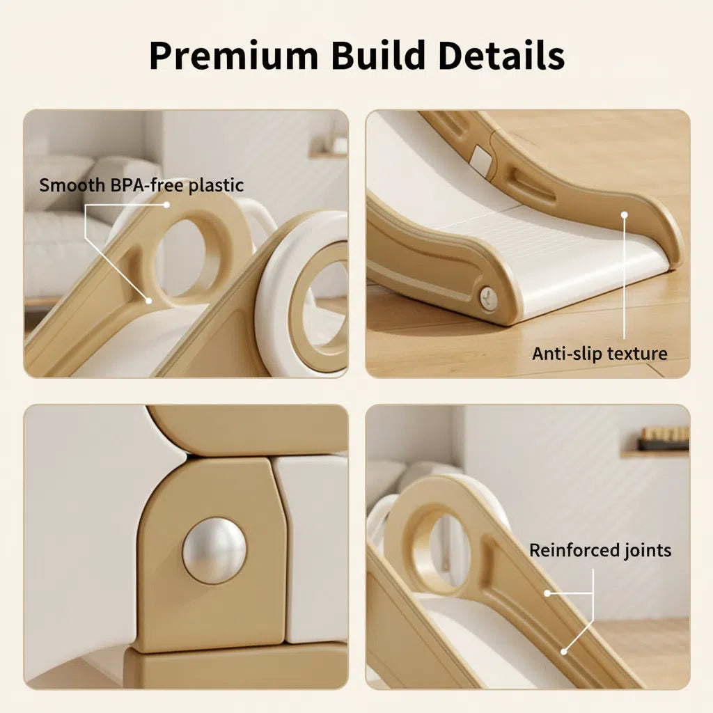 Glijbaan Peuter Inklapbaar Wit/Beige voor binnen en buiten