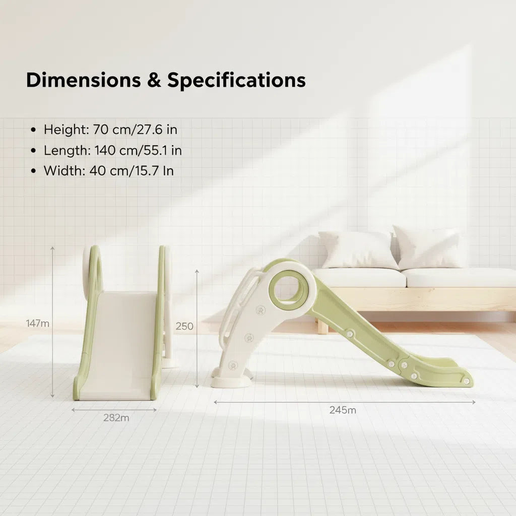 Glijbaan Peuter Inklapbaar Wit/Groen voor binnen en buiten