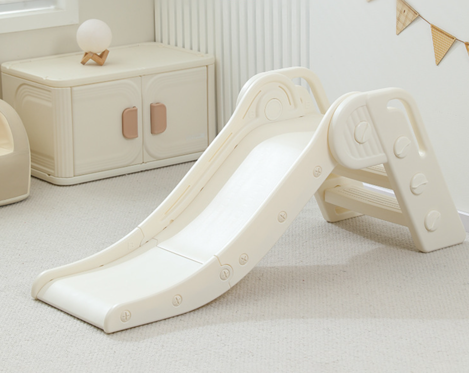 Glijbaan Peuter Basic Inklapbaar Offwhite voor binnen en buiten