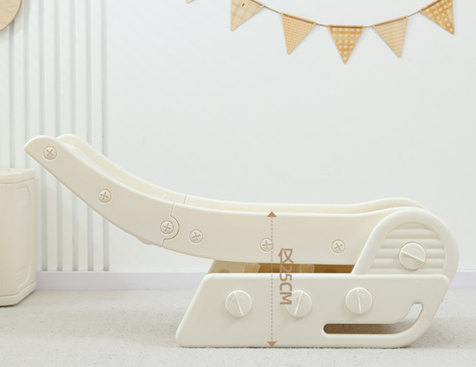 Glijbaan Peuter Basic Inklapbaar Offwhite voor binnen en buiten