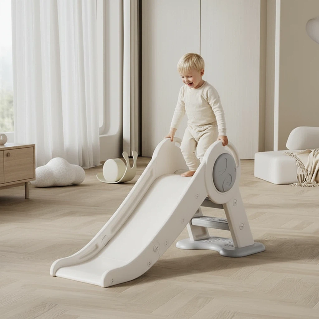 Glijbaan Basic Modern Inklapbaar Peuter Wit/Grijs voor binnen en buiten