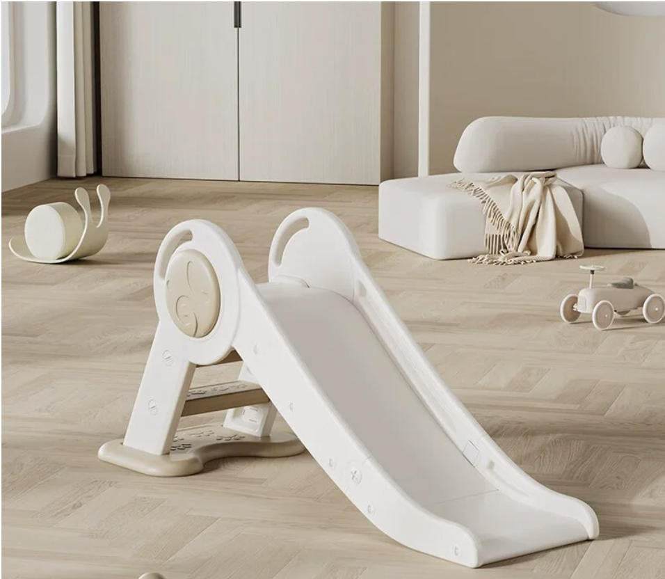 Wit/beige inklapbare Glijbaan Peuter Basic Modern van duurzaam kunststof, geschikt voor binnen en buiten spelen