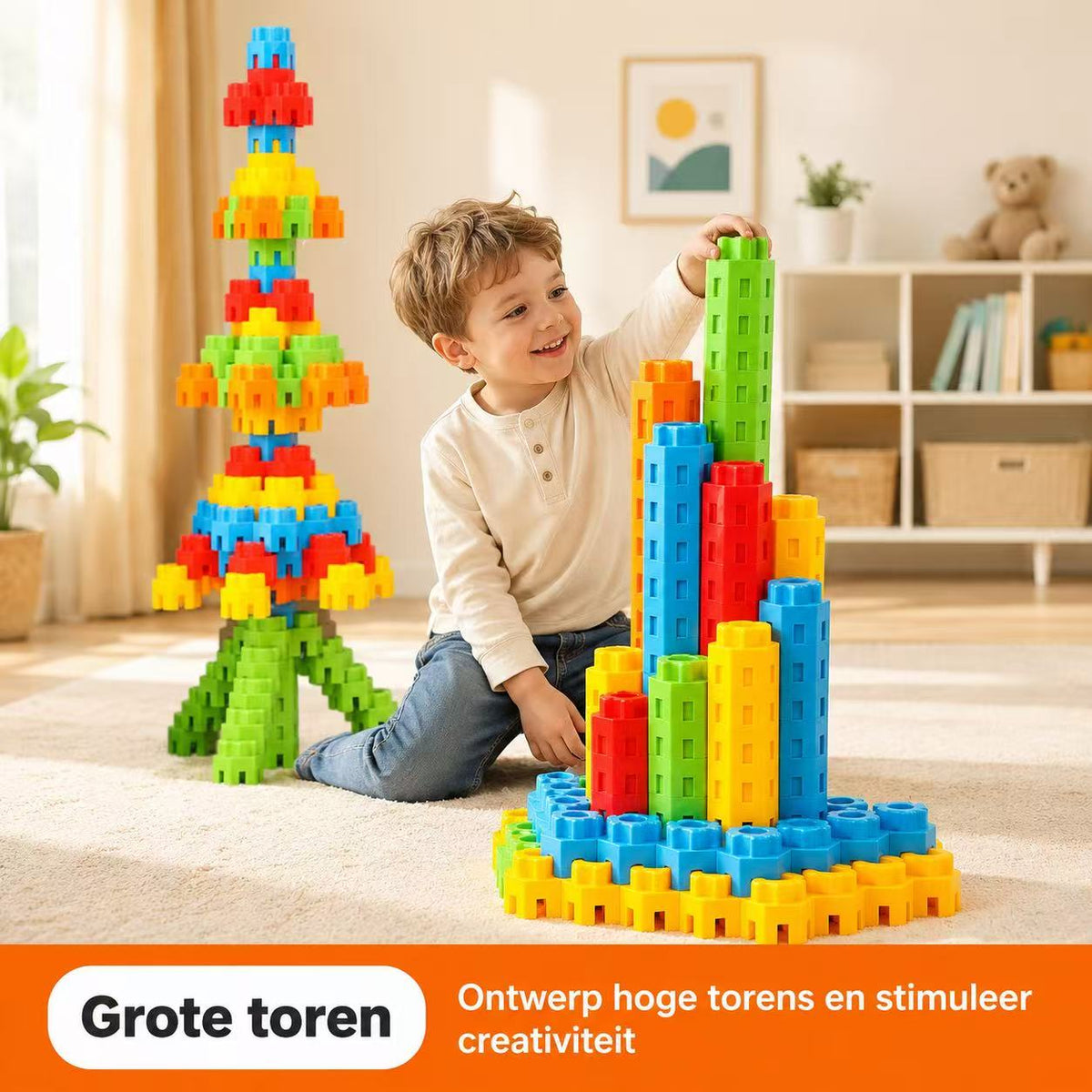Groot Constructiespeelgoed Hexagon - 50 stuks | Russle
