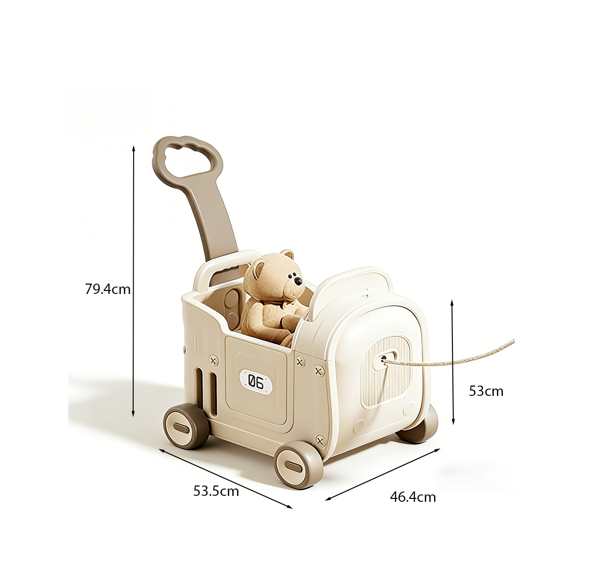 Loopwagen-Trainer Kunststof Crème