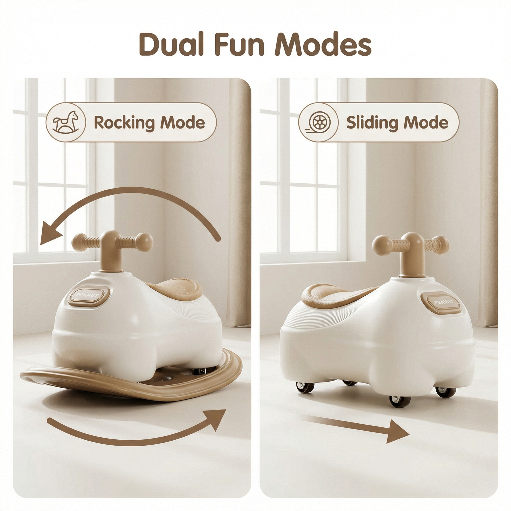 Hobbelfiguur Kunststof Car Beige