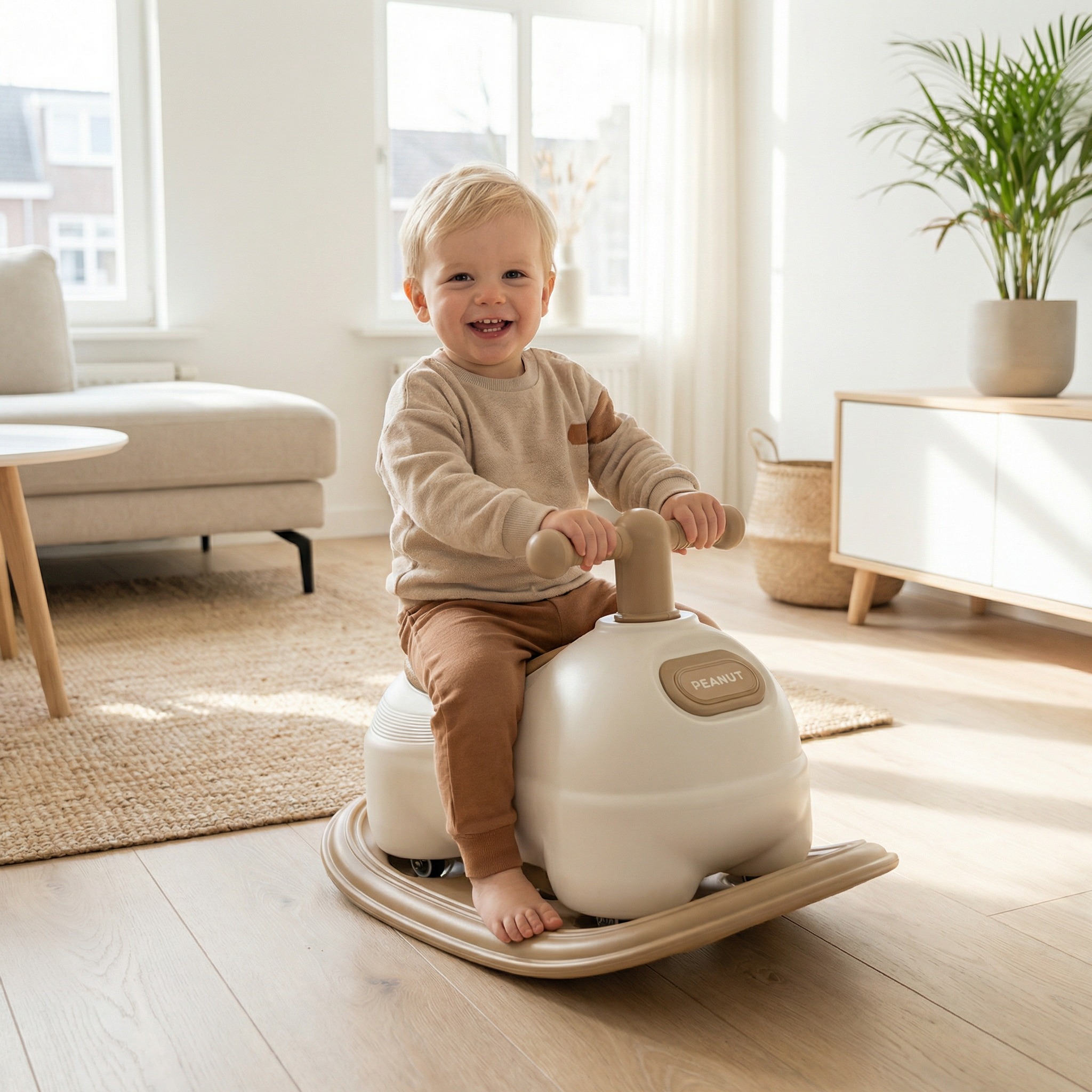 Hobbelfiguur Kunststof Car Beige