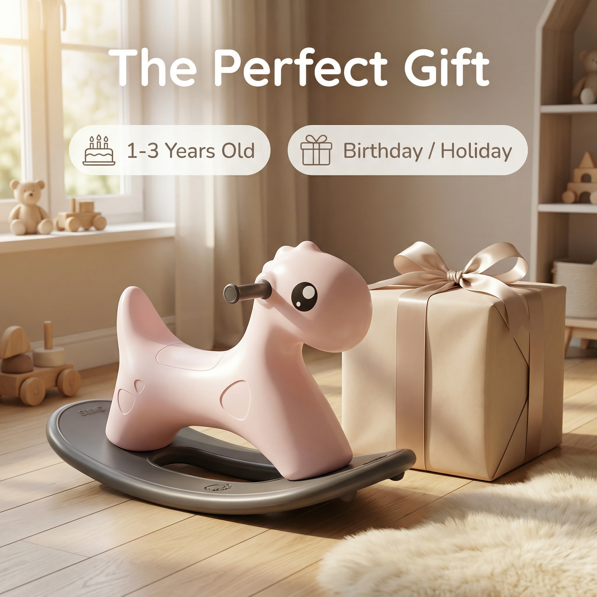 Hobbelfiguur Kunststof Cute Roze