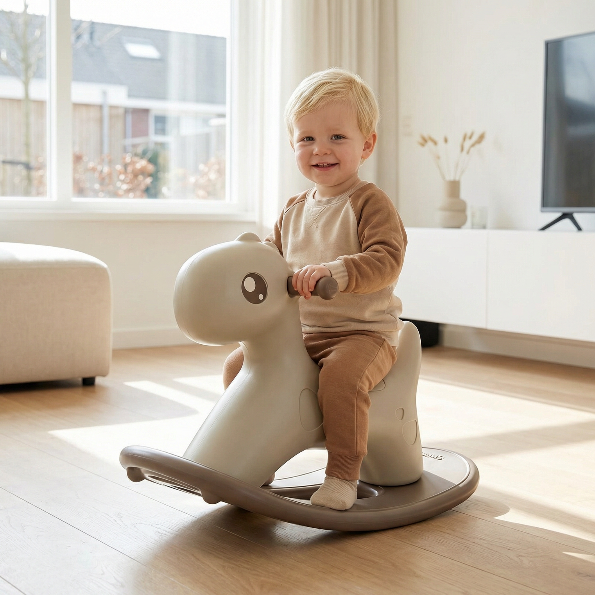 Hobbelfiguur Kunststof Cute Bruin