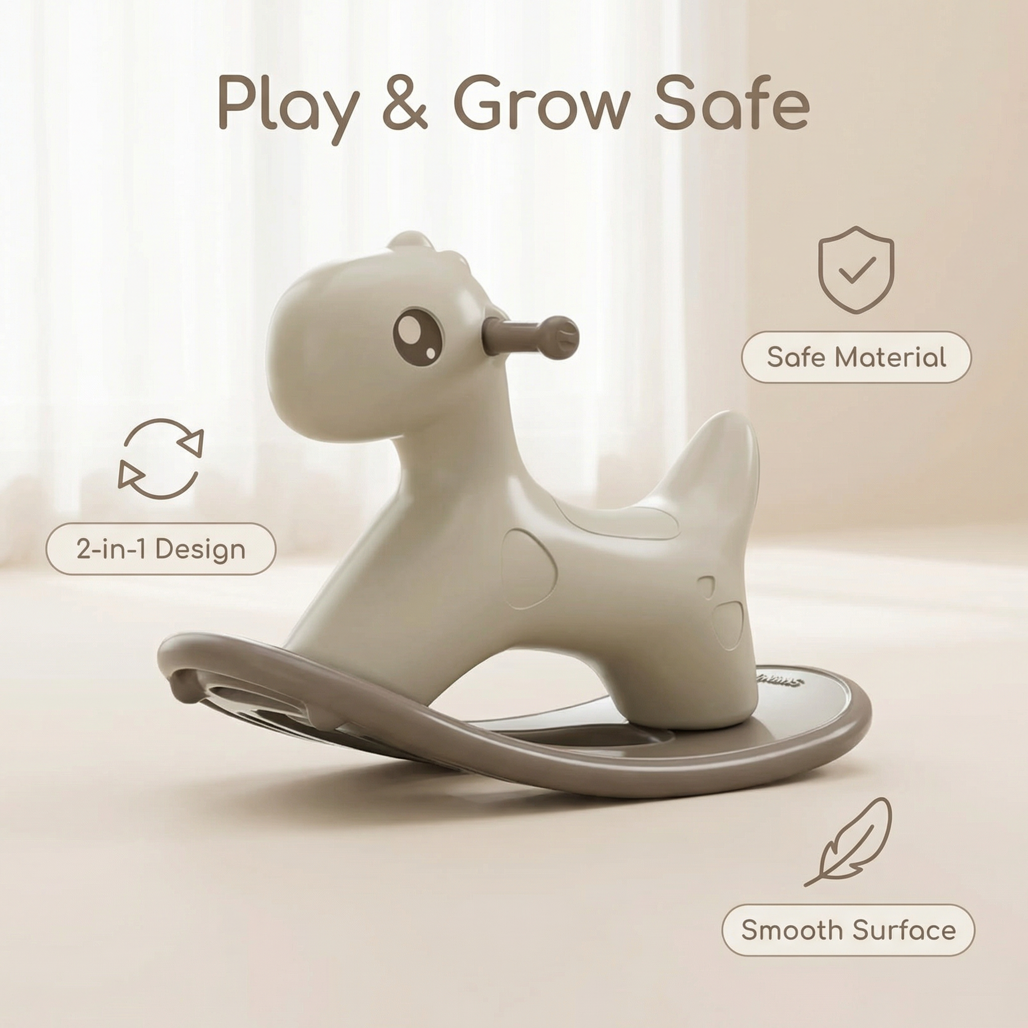 Hobbelfiguur Kunststof Cute Bruin