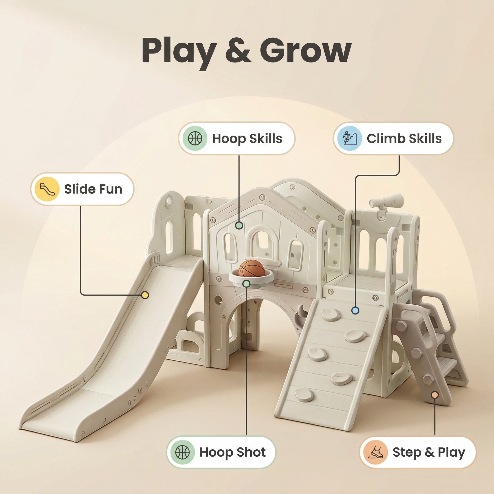 Speeltoestel Toren XL Nature Beige