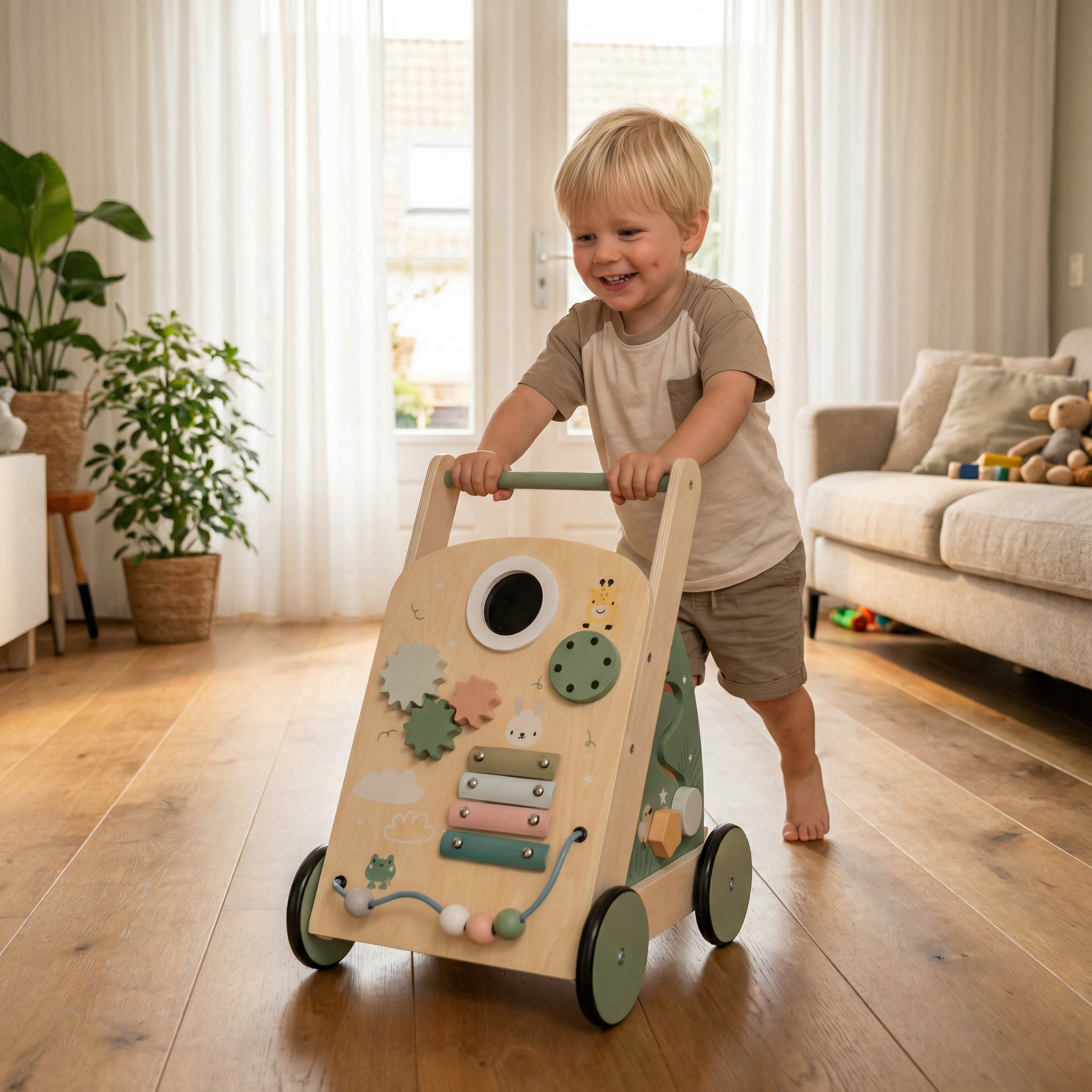 Loopwagen-Trainer Hout Activity Groen