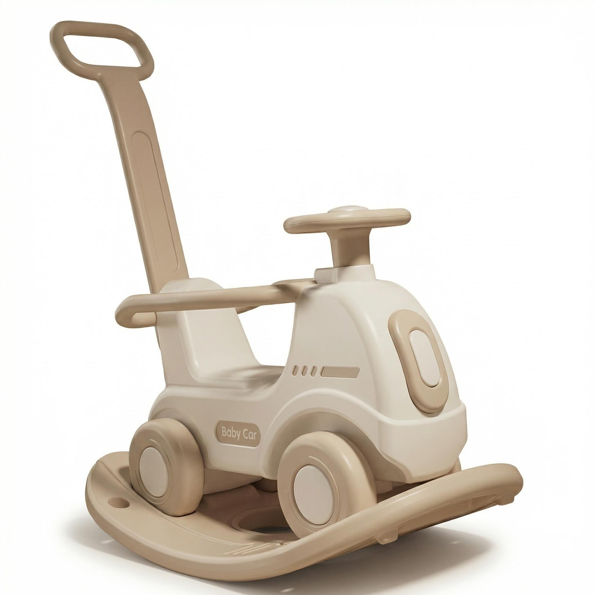 Hobbelfiguur/Hobbeldier Loopwagen Luxe Beige/Crème Auto| Russle