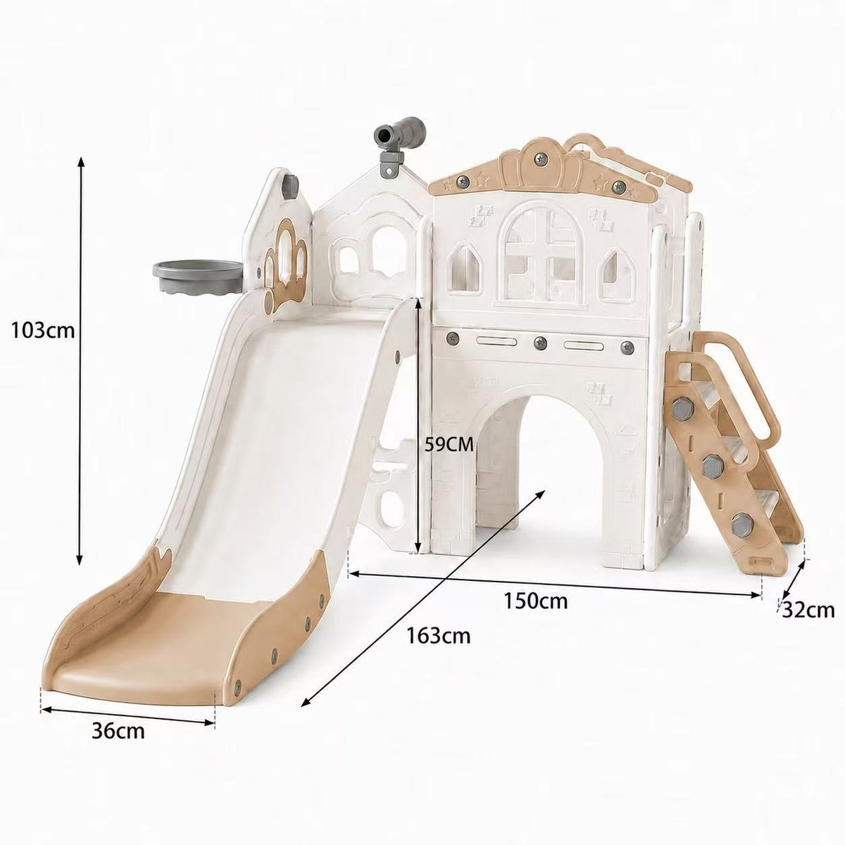 Speeltoestel Toren Romance met Glijbaan - Beige | Russle