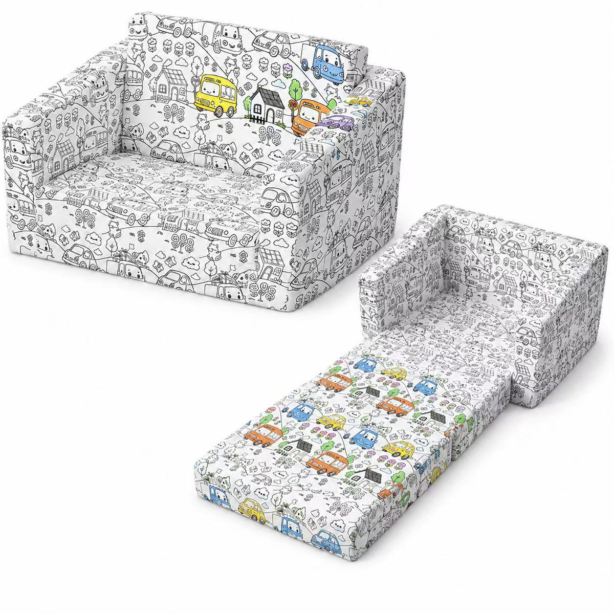 Kinderfauteuil Zelfinkleurbaar Auto | Russle