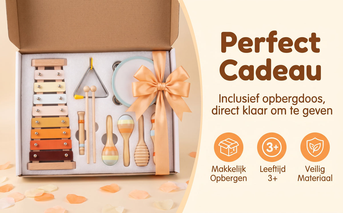 Houten Muziekset Montessori Oranje | Russle