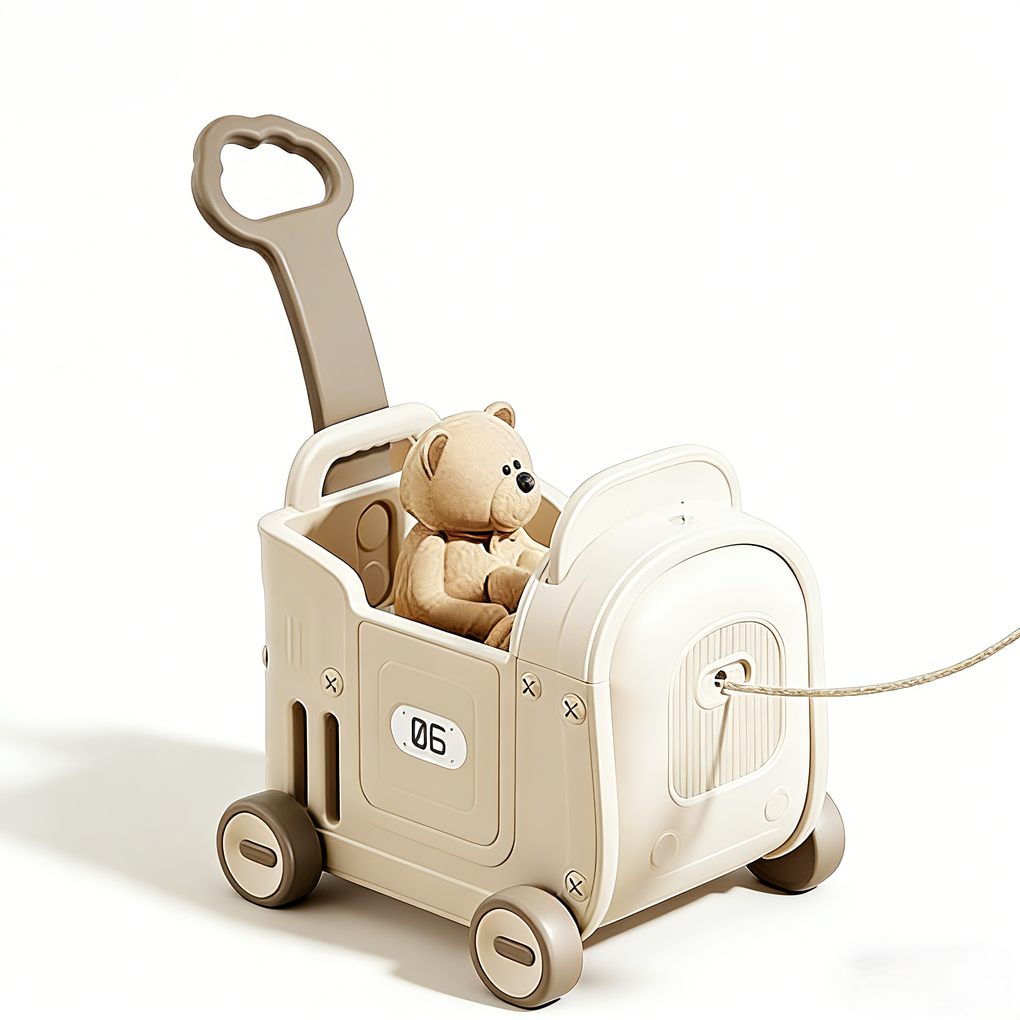 Loopwagen-Trainer Kunststof Crème