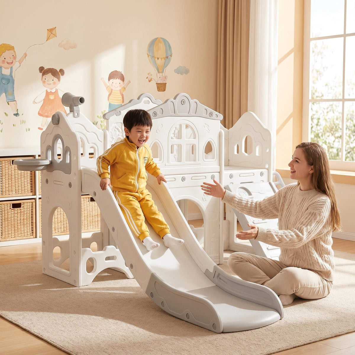 Speeltoestel Toren Romance XL met Glijbaan en Klimwand voor kleuters