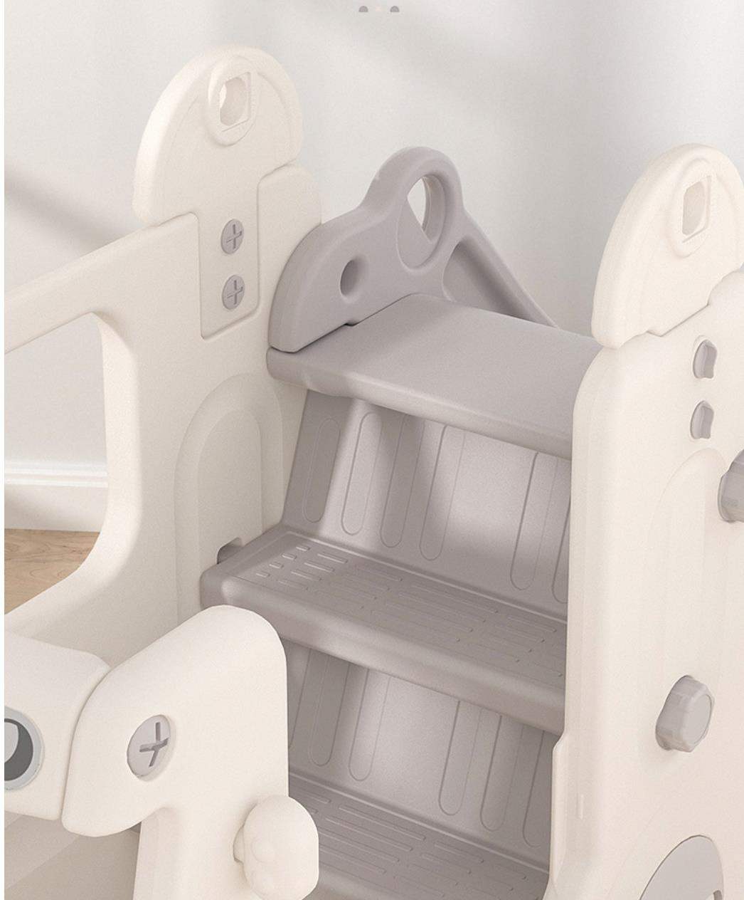 Speeltoestel Peuter Busje wit met glijbaan voor binnen en buiten gebruik in tuin