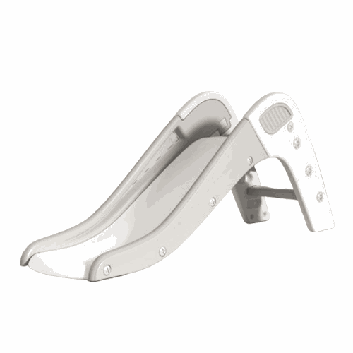 Glijbaan Peuter Modern wit/grijs kunststof glijbaan voor binnen en buiten, kinderen 1-5 jaar, antislip treden, 116 cm lang